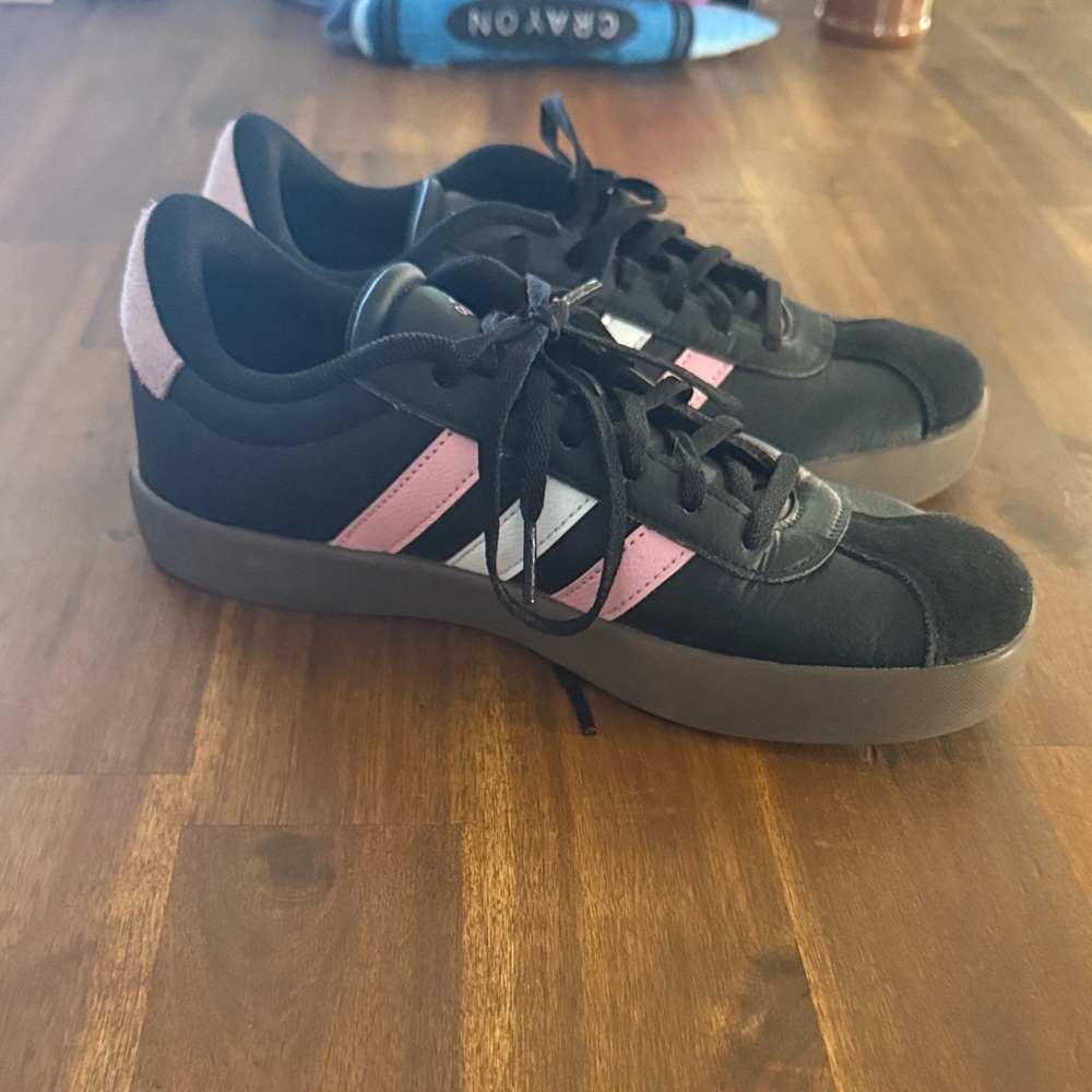 Adidas Black and Pink Women's Sneakers